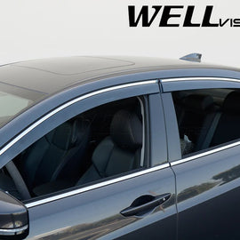 ACURA TLX SEDAN 15-20 WITH CHROME TRIM TAPED-ON WINDOW DEFLECTORS
