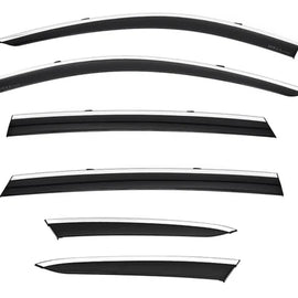 Acura MDX 2022+ with Chrome Trim 6 pc set Taped-on window deflectors