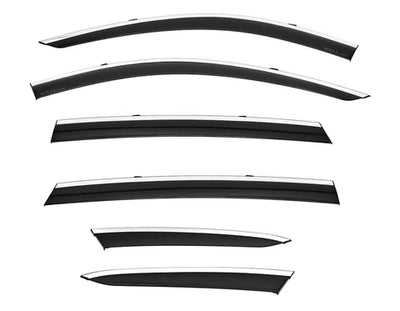 Acura MDX 2022+ with Chrome Trim 6 pc set Taped-on window deflectors