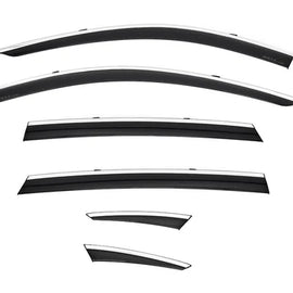 Acura TLX Sedan 2021+ With Chrome Trim 6pc set Taped-on window deflectors