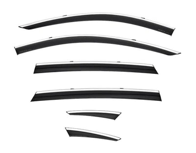 Acura TLX Sedan 2021+ With Chrome Trim 6pc set Taped-on window deflectors