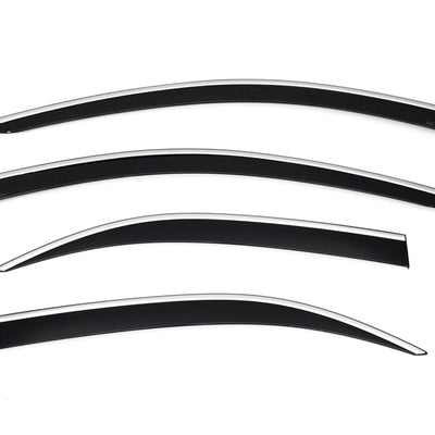 Acura TSX Sedan 04-08 with Chrome Trim Taped-on window deflectors