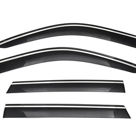 CHEVROLET TAHOE GMC YUKON CADILLAC ESCALADE 2021+ WITH CHROME TRIM TAPED-ON WINDOW DEFLECTORS