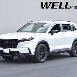 TAPED-ON WINDOW DEFLECTORS FOR HONDA CR-V 2023+ WITH CHROME TRIM TAPED-ON WINDOW DEFLECTORS