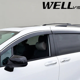 TOYOTA SIENNA 2021+ WITH CHROME TRIM TAPED-ON WINDOW DEFLECTORS F