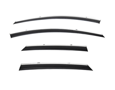 TOYOTA BZ4X / SUBARU SOLTERRA 2023+ WITH CHROME TRIM TAPED-ON WINDOW DEFLECTORS