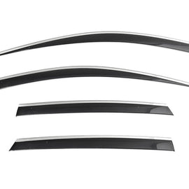 VOLKSWAGEN ID.4 2021+ WITH CHROME TRIM TAPED-ON WINDOW DEFLECTORS