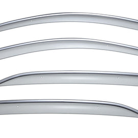 MERCEDES BENZ W212 E-CLASS E200 E250 E300 E350 E400 E500 E550 10-16 WITH CHROME TRIM TAPED-ON WINDOW DEFLECTORS