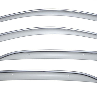 MERCEDES BENZ W212 E-CLASS E200 E250 E300 E350 E400 E500 E550 10-16 WITH CHROME TRIM TAPED-ON WINDOW DEFLECTORS