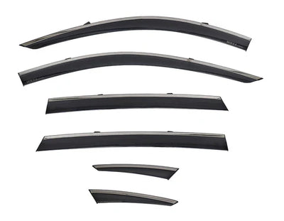 Acura TLX Sedan 2021+ With Black Trim 6pc Taped-on window deflectors For