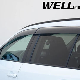TOYOTA RAV4 2019+ WITH CHROME TRIM TAPED-ON WINDOW DEFLECTORS
