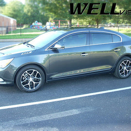 BUICK LACROSSE 10-16 WITH CHROME TRIM TAPED-ON WINDOW DEFLECTORS