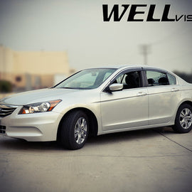 HONDA ACCORD SEDAN 08-12 WITH CHROME TRIM TAPED-ON WINDOW DEFLECTORS