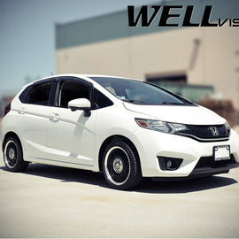 HONDA FIT 15-20 WITH BLACK TRIM TAPED-ON WINDOW DEFLECTORS