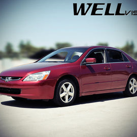 HONDA ACCORD SEDAN 03-07 WITH CHROME TRIM TAPED-ON WINDOW DEFLECTORS