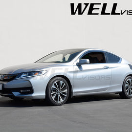 HONDA ACCORD COUPE 13-17 WITH CHROME TRIM TAPED-ON WINDOW DEFLECTORS