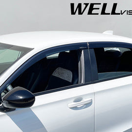 HONDA CIVIC SEDAN 2022+ WITH BLACK TRIM TAPED-ON WINDOW DEFLECTORS