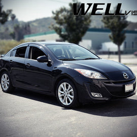 MAZDA 3 SEDAN 10-13 WITH BLACK TRIM TAPED-ON WINDOW DEFLECTORS