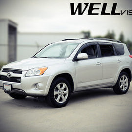 TOYOTA RAV4 06-12 WITH BLACK TRIM TAPED-ON WINDOW DEFLECTORS
