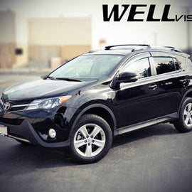 TOYOTA RAV4 13-18 WITH CHROME TRIM TAPED-ON WINDOW DEFLECTORS