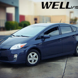 TOYOTA PRIUS 10-15 WITH BLACK TRIM TAPED-ON WINDOW DEFLECTORS