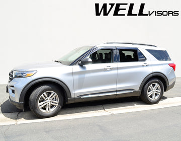 FORD EXPLORER 2020-2023 WITH BLACK TRIMTAPED-ON WINDOW DEFLECTORS
