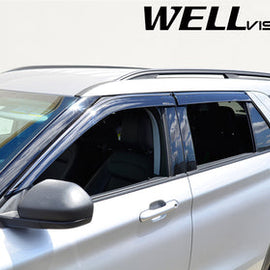 FORD EXPLORER 2020-2023 WITH BLACK TRIMTAPED-ON WINDOW DEFLECTORS
