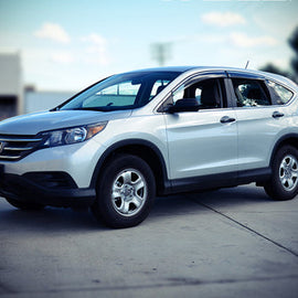 HONDA CR-V 12-16 WITH CHROME TRIM TAPED-ON WINDOW DEFLECTORS