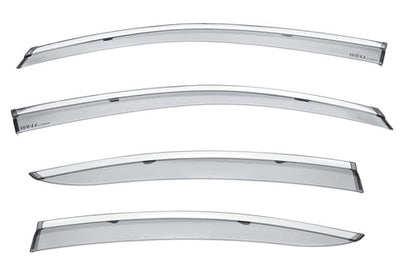 SUBARU LEGACY SEDAN 2015-2019 WITH CHROME TRIM TAPED-ON WINDOW DEFLECTORS