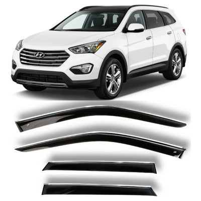 Hyundai Santa Fe 2013-2018 Window Visor Chrome Edge