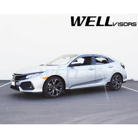 HONDA CIVIC 5 DOOR HATCHBACK 2017-2021 WITH BLACK TRIM TAPED-ON WINDOW DEFLECTORS