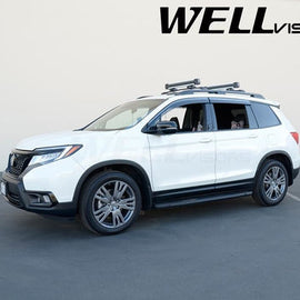 HONDA PASSPORT 2019-2023 PILOT WITH BLACK TRIM TAPED-ON WINDOW DEFLECTORS