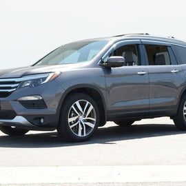 HONDA PILOT 16-22 WITH CHROME TRIM TAPED-ON WINDOW DEFLECTORS