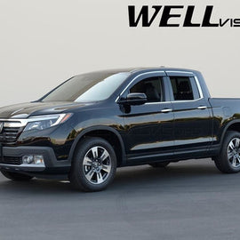 HONDA RIDGELINE 2017-2023 WITH CHROME TRIM TAPED-ON WINDOW DEFLECTORS